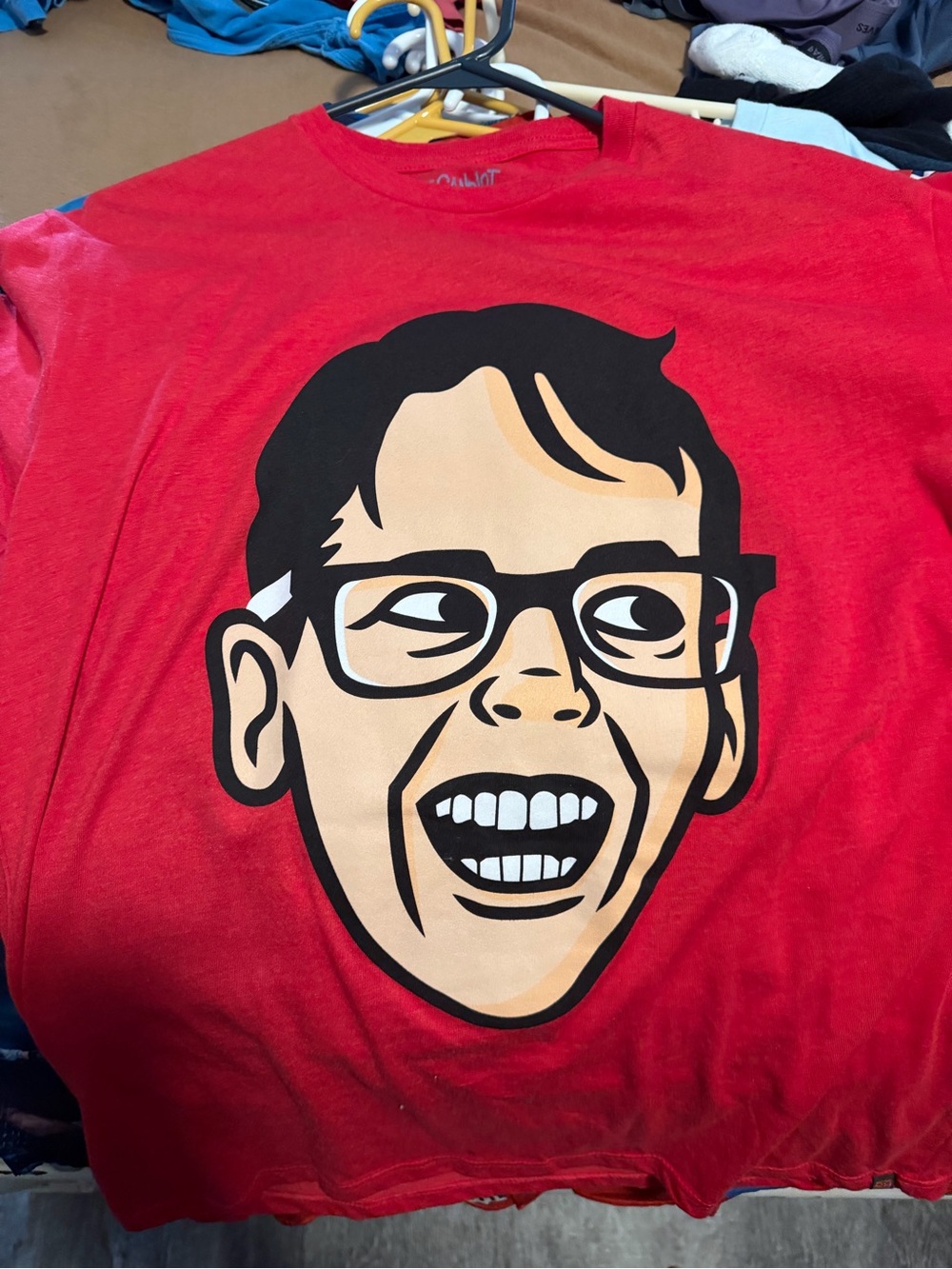 RSVLTS Squints Sandlot Red Short-Sleeve Tee with Large Pop-Art Face